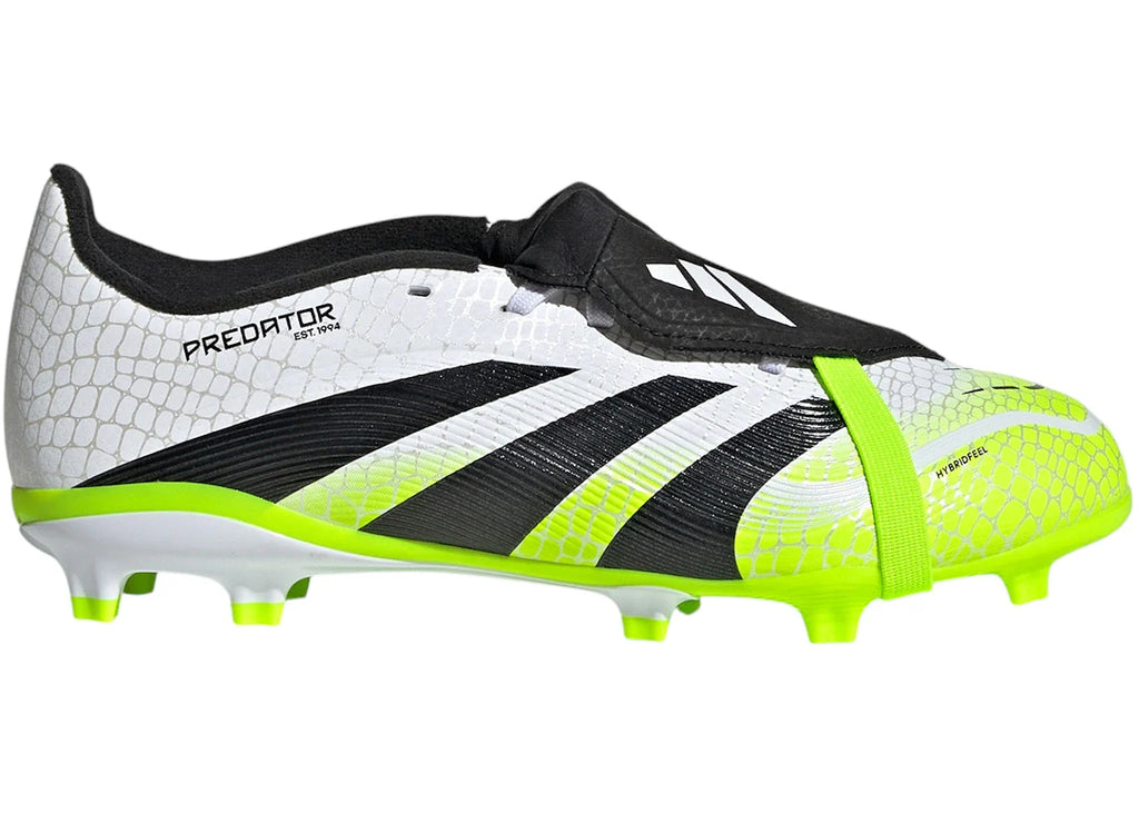 adidas Predator League Fold-Over Tongue FG/MG Cloud White Core Black Lucid Lemon (GS)