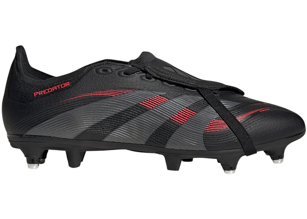 adidas Predator League Fold-Over Tongue SG Core Black Grey Four Lucid Red