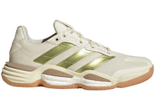 Load image into Gallery viewer, adidas Stabil 16 Indoor Off White Gold Metallic Crystal Sand (Women's)