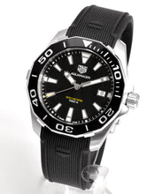 Load image into Gallery viewer, Tag Heuer Aquaracer Black Dial Black Rubber Strap Watch for Men - WAY111A.FT6151