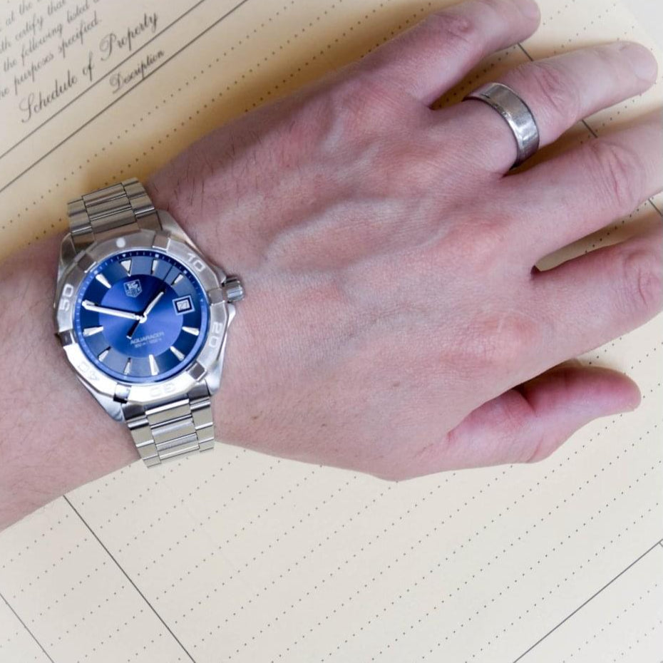 Tag Heuer Aquaracer Quartz Blue Dial Silver Steel Strap Watch for Men - WAY1112.BA0928