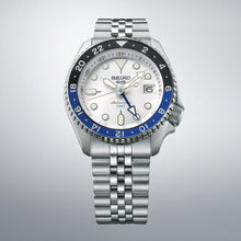 Load image into Gallery viewer, Seiko 5 Sports SKX GMT Automatic Sky Blue Dial Silver Steel Strap Watch For Men - SSK033K1