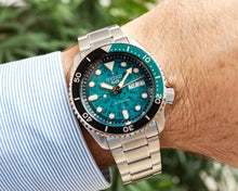 Load image into Gallery viewer, Seiko 5 Sports SKX Skeleton Green Dial Silver Steel Strap Watch For Men - SRPJ45K1