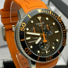 Load image into Gallery viewer, Tissot Seastar 1000 Chronograph Black Dial Orange Rubber Strap Watch For Men - T120.417.17.051.01