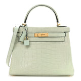 Matte Alligator Kelly Retourne 28 Vert D'eau