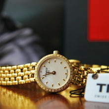 Load image into Gallery viewer, Tissot T-Lady Lovely Mother of Pearl Dial Gold Steel Strap Watch For Women - T058.009.63.116.00