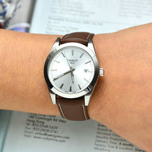 Load image into Gallery viewer, Tissot Gentleman Silver Dial Brown Leather Strap Watch For Men - T127.410.16.031.00