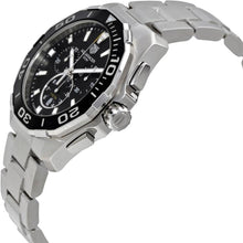 Load image into Gallery viewer, Tag Heuer Aquaracer Quartz Chronograph Black Dial Silver Steel Strap Watch for Men - CAY111A.BA0927