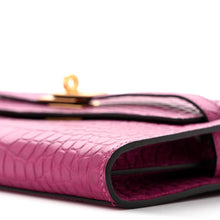 Load image into Gallery viewer, Matte Alligator Kelly Wallet To Go Rose Scheherazade
