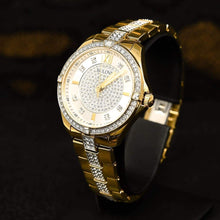 Load image into Gallery viewer, Bulova Crystal Collection Silver Crystal Dial Gold Steel Strap Watch for Women - 98L228