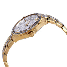 Load image into Gallery viewer, Bulova Crystal Collection Silver Crystal Dial Gold Steel Strap Watch for Women - 98L228