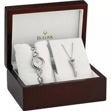 Load image into Gallery viewer, Bulova Crystals White Dial Silver Steel Strap Watch for Women - 96X114