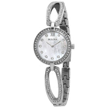 Load image into Gallery viewer, Bulova Crystal Collection Mother of Pearl Dial Silver Steel Strap Watch for Women - 96L223