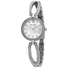 Load image into Gallery viewer, Bulova Crystal Collection Mother of Pearl Dial Silver Steel Strap Watch for Women - 96L223