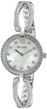 Load image into Gallery viewer, Bulova Crystal Collection Mother of Pearl Dial Silver Steel Strap Watch for Women - 96L223