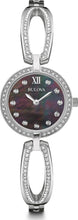 Load image into Gallery viewer, Bulova Crystal Black Mother of Pearl Dial Silver Steel Strap Watch for Women - 96L224