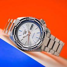 Load image into Gallery viewer, Seiko 5 Sports Special Edition Silver Dial Silver Steel Strap Watch For Men - SRPK09K1