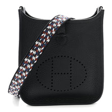 Load image into Gallery viewer, Taurillon Clemence Zigzag Evelyne TPM Caban Black Bleu Zellige Indigo