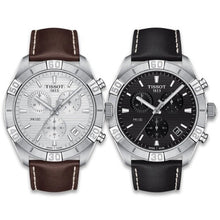 Load image into Gallery viewer, Tissot PR 100 Sport Quartz Chronograph Black Dial Black Leather Strap Watch For Men - T101.617.16.051.00
