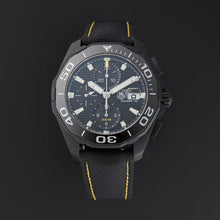Load image into Gallery viewer, Tag Heuer Aquaracer Chronograph PVD Black Dial Black Nylon Strap Watch for Men - CAY218A.FC6361