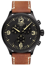 Load image into Gallery viewer, Tissot T Sport Chrono XL Black Dial Brown Leather Strap Watch For Men - T116.617.36.057.00