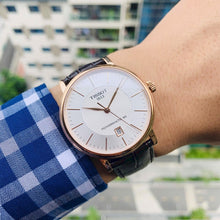 Load image into Gallery viewer, Tissot Carson Premium Powermatic 80 White Dial Brown Leather Strap Watch For Men - T122.407.36.031.00