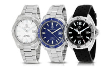 Load image into Gallery viewer, Tag Heuer Aquaracer Quartz Black Dial Black Rubber Strap Watch for Men - WAY1110.FT8021