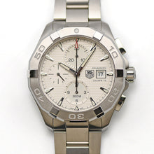 Load image into Gallery viewer, Tag Heuer Aquaracer Caliber 16 Automatic Chronograph White Dial Silver Steel Strap Watch for Men - CAY2111.BA0927