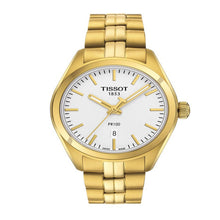 Load image into Gallery viewer, Tissot T Classic PR 100 Lady White Dial Gold Steel Strap Watch for Women - T101.210.33.031.00