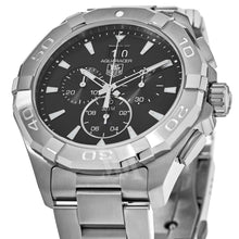 Load image into Gallery viewer, Tag Heuer Aquaracer Chronograph Black Dial Silver Steel Strap Watch for Men - CAY1110.BA0927