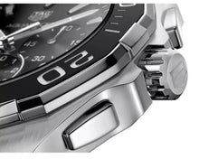 Load image into Gallery viewer, Tag Heuer Aquaracer Quartz Chronograph Black Dial Silver Steel Strap Watch for Men - CAY111A.BA0927