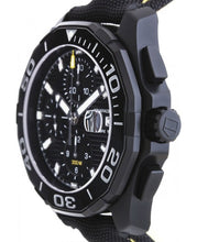 Load image into Gallery viewer, Tag Heuer Aquaracer Chronograph PVD Black Dial Black Nylon Strap Watch for Men - CAY218A.FC6361