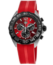 Load image into Gallery viewer, Tag Heuer Formula 1 Chronograph Red Dial Red Rubber Strap Watch for Men - CAZ101AN.FT8055