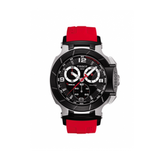 Load image into Gallery viewer, Tissot T Race Chronograph Black Dial Red Rubber Strap Watch for Men - T048.417.27.057.01