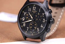 Load image into Gallery viewer, Tissot Chrono XL Quartz Black Dial Brown Leather Strap Watch For Men - T116.617.36.052.03