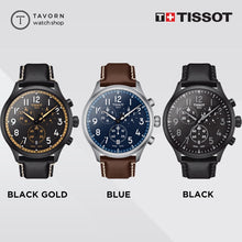 Load image into Gallery viewer, Tissot Chrono XL Vintage Blue Dial Brown Leather Strap Watch For Men - T116.617.16.042.00
