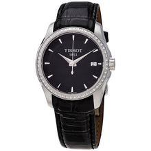 Load image into Gallery viewer, Tissot T Trend Couturier Diamonds Black Dial Black Leather Strap Watch for Women - T035.210.66.051.00
