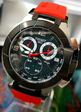 Load image into Gallery viewer, Tissot T Race Chronograph Black Dial Red Rubber Strap Watch for Men - T048.417.27.057.01