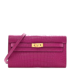 Matte Alligator Kelly Wallet To Go Rose Scheherazade