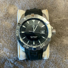 Load image into Gallery viewer, Tag Heuer Aquaracer Quartz Black Dial Black Rubber Strap Watch for Men - WAY1110.FT8021
