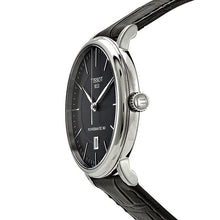 Load image into Gallery viewer, Tissot Carson Premium Powermatic 80 Black Dial Black Leather Strap Watch For Men - T122.407.16.051.00
