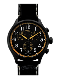 Tissot Chrono XL Vintage Chronograph Black Dial Black Leather Strap Watch For Men - T116.617.36.052.02