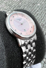 Load image into Gallery viewer, Tissot T Classic Carson Premium Lady Mother of Pearl Pink Dial Silver Steel Strap Watch For Women - T122.210.11.159.00