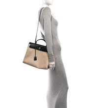 Load image into Gallery viewer, Toile GM Vache Calfskin Herbag 30 PM Natural Black Natural Black