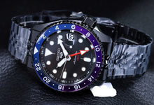 Load image into Gallery viewer, Seiko Automatic SKX GMT Yuto Horigome Limited Edition Black Dial Black Steel Strap Watch For Men - SSK027K1