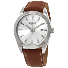 Load image into Gallery viewer, Tissot Gentleman Silver Dial Brown Leather Strap Watch For Men - T127.410.16.031.00