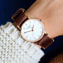 Load image into Gallery viewer, Tissot Everytime Desire White Dial Maroon NATO Strap Watch for Women - T109.210.37.031.00