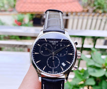 Load image into Gallery viewer, Tissot Tradition Chronograph Black Dial Black Leather Strap Watch For Men - T0636171605700