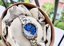 Load image into Gallery viewer, Bulova Crystal Collection Blue Mother of Pearl Dial Silver Steel Strap Watch for Women - 96L238