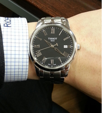Load image into Gallery viewer, Tissot T Classic Dream Black Dial Silver Steel Strap Watch for Men - T033.410.11.053.01